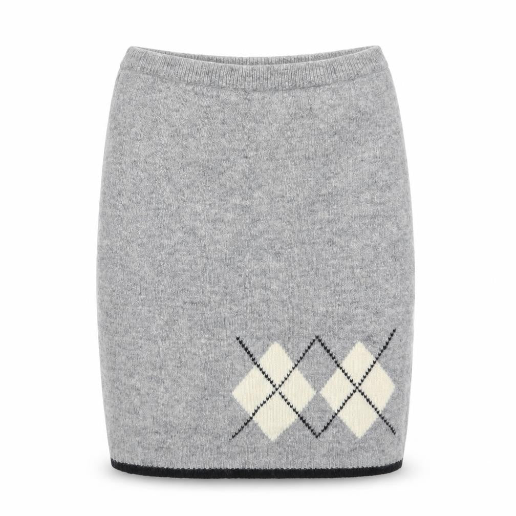 Miss Selfridge Women’s Grey Wool Argyle Short Skirt Size 10