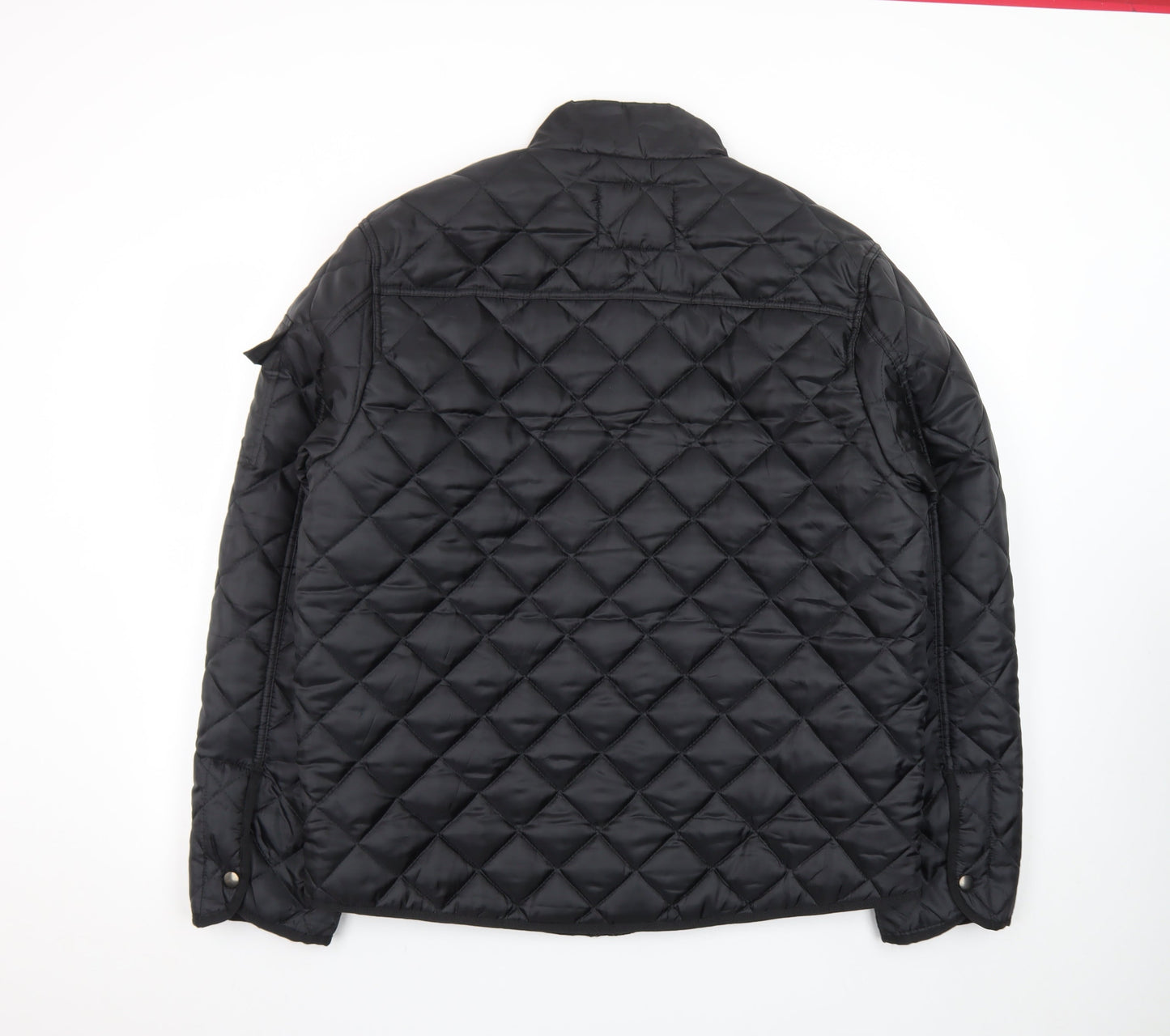 F&F Mens Black Quilted Polyester Jacket L Regular Fit Water Resistant