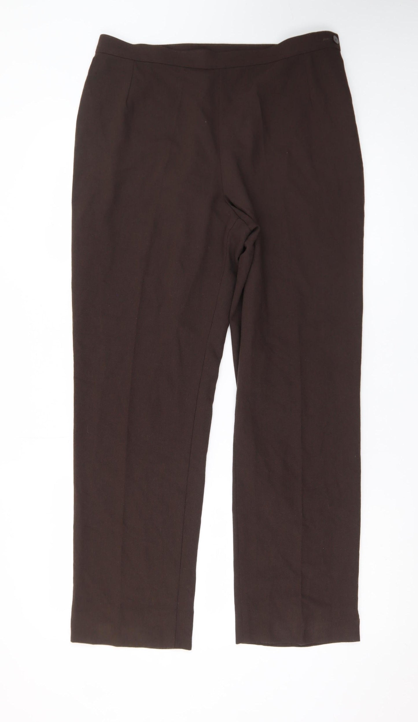 Marks and Spencer Women Mocha Brown Straight Leg Trousers UK 16