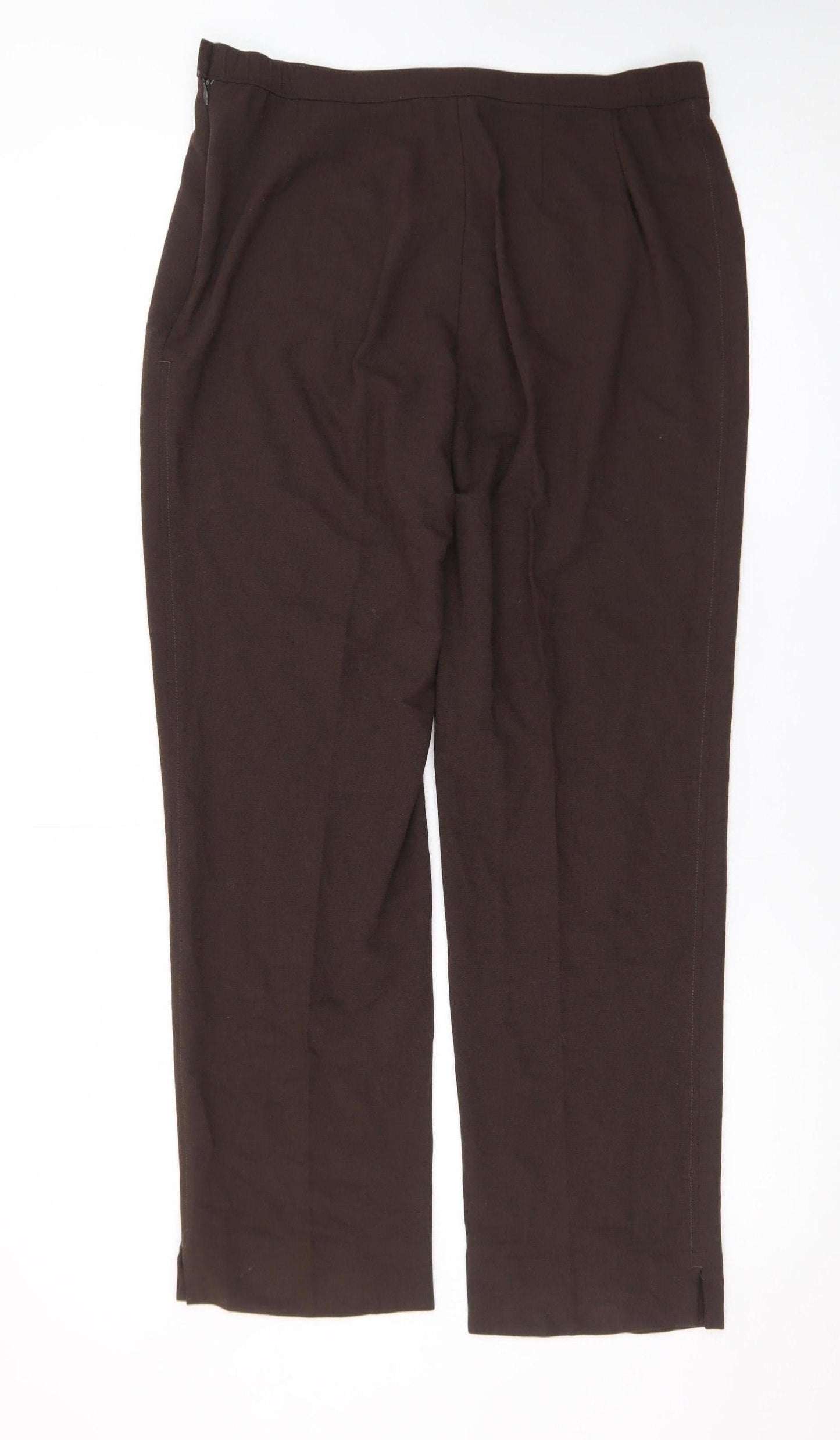Marks and Spencer Women Mocha Brown Straight Leg Trousers UK 16