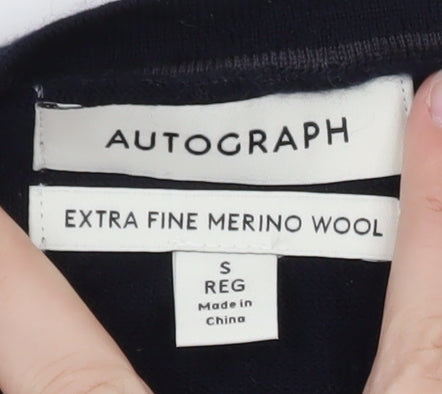Marks and Spencer Autograph Men’s Blue Merino Wool Crew Neck Jumper S