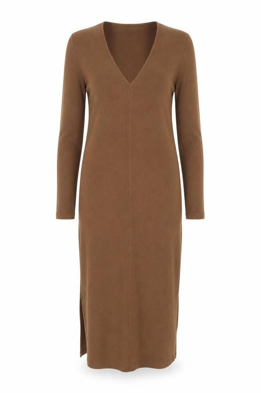 Marks and Spencer Women Brown Long Sleeve Bodycon Midi Dress Size 14