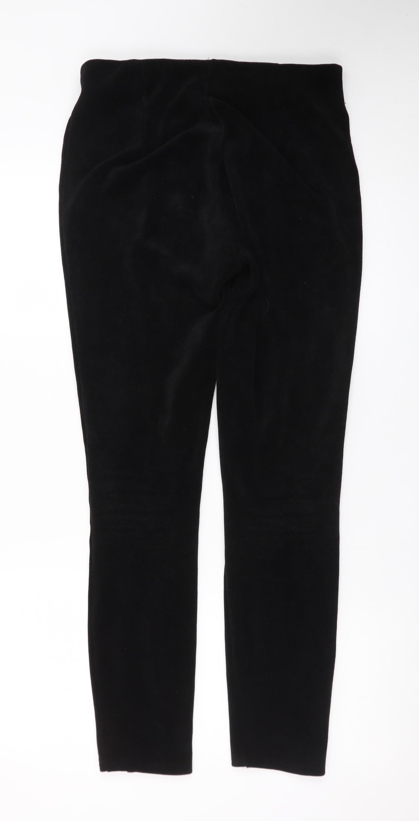 Next Women’s Black Velvet Leggings Size 12 Tall Stretch Skinny Trousers