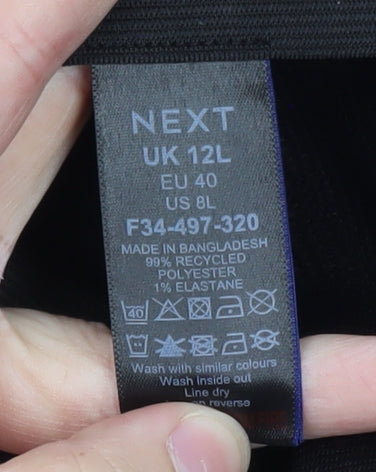 Next Women’s Black Velvet Leggings Size 12 Tall Stretch Skinny Trousers