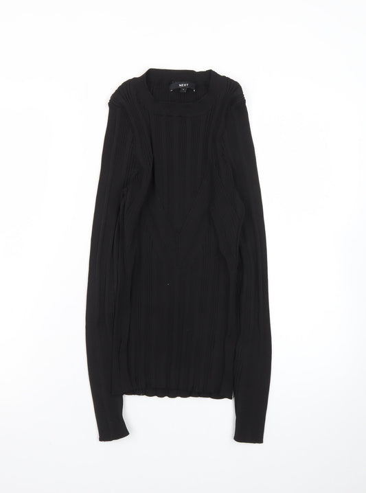 NEXT Women Black Slim Fit Knit Pullover Jumper Size 14