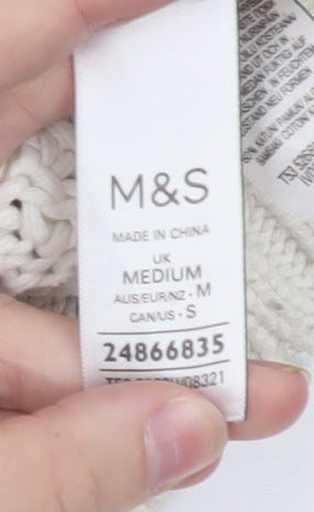 Marks and Spencer Women’s Ivory Knit V-Neck Button Cardigan Size M
