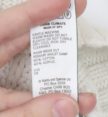 Marks and Spencer Women’s Ivory Knit V-Neck Button Cardigan Size M