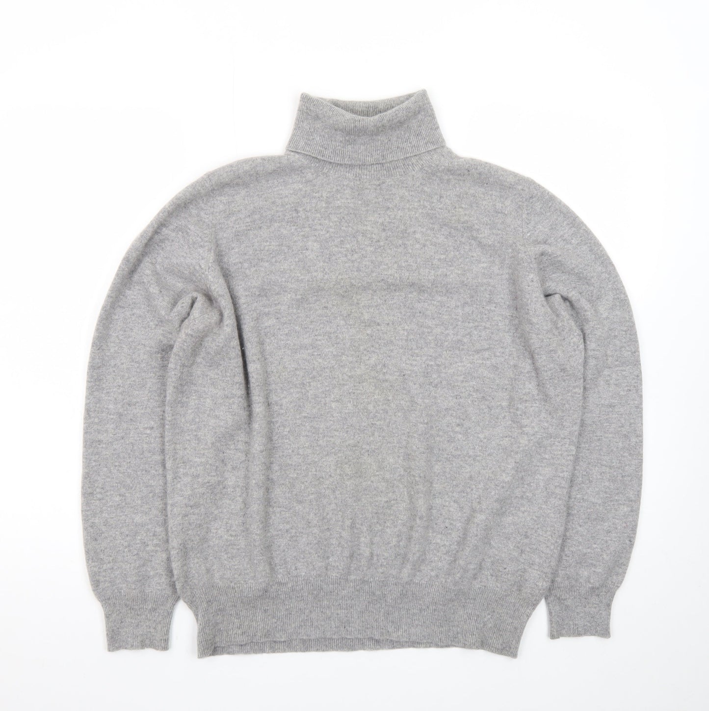 Marks and Spencer Women Grey Cashmere Roll Neck Jumper Size 20