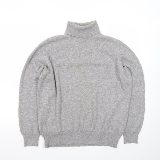 Marks and Spencer Women Grey Cashmere Roll Neck Jumper Size 20