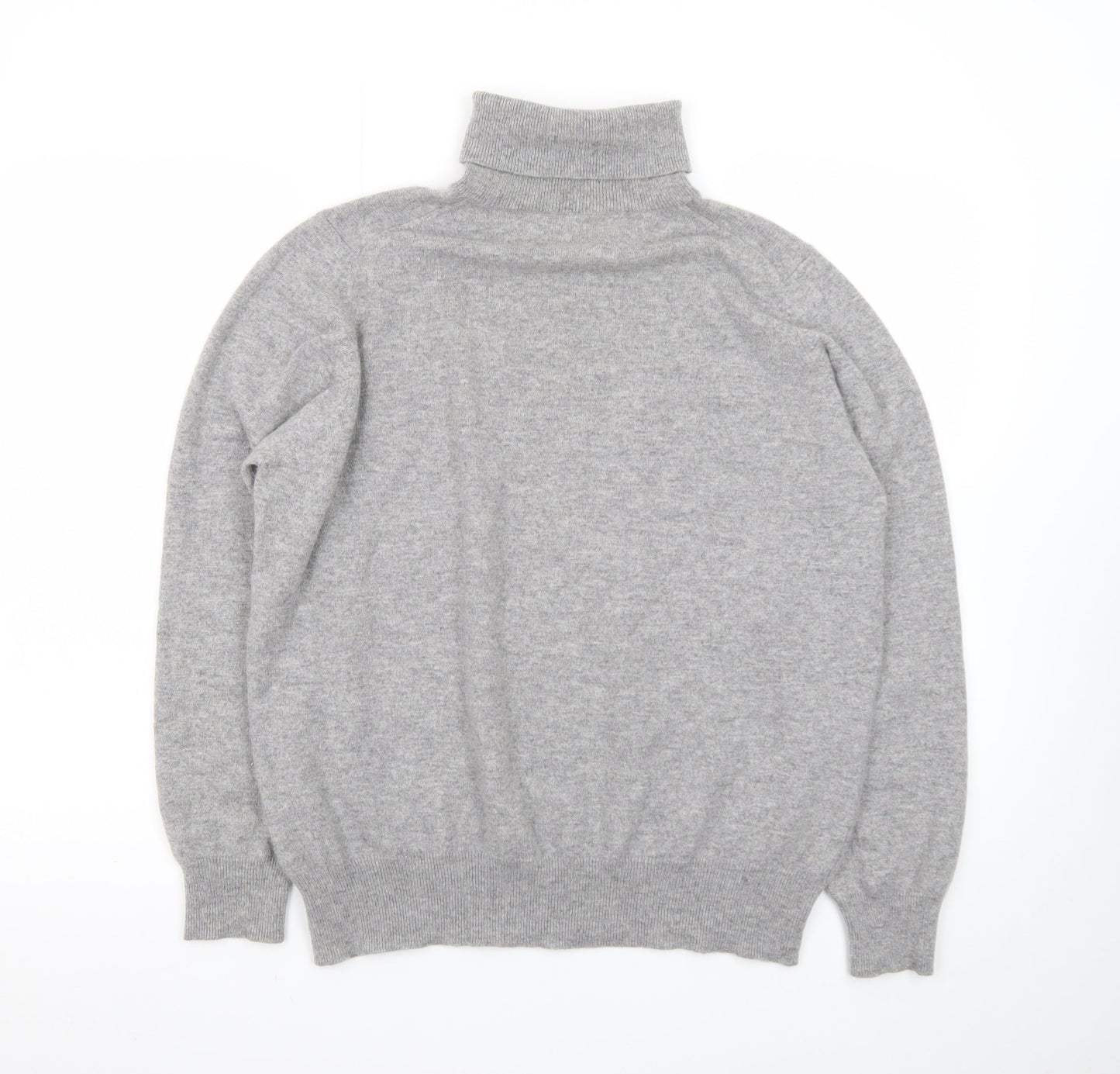 Marks and Spencer Women Grey Cashmere Roll Neck Jumper Size 20