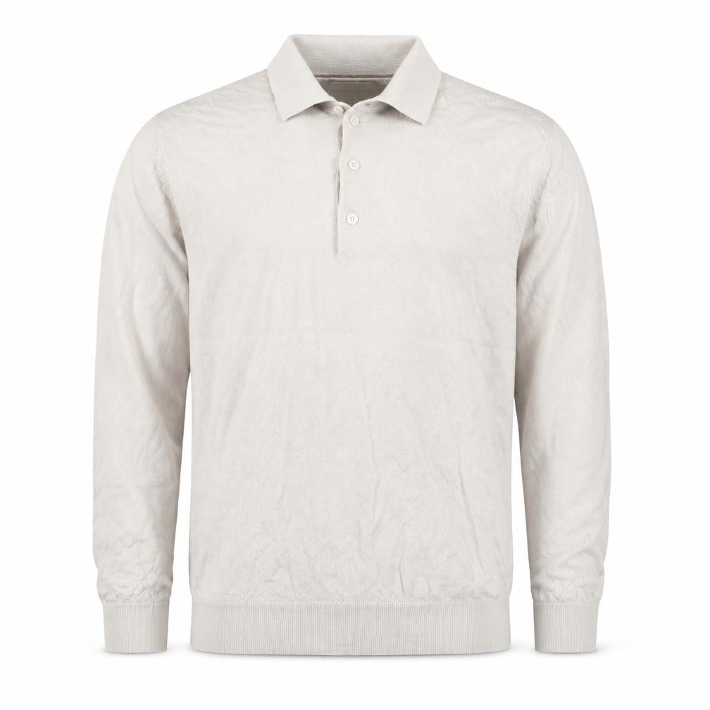 Marks & Spencer Men Beige Merino Wool Collared Henley Jumper M