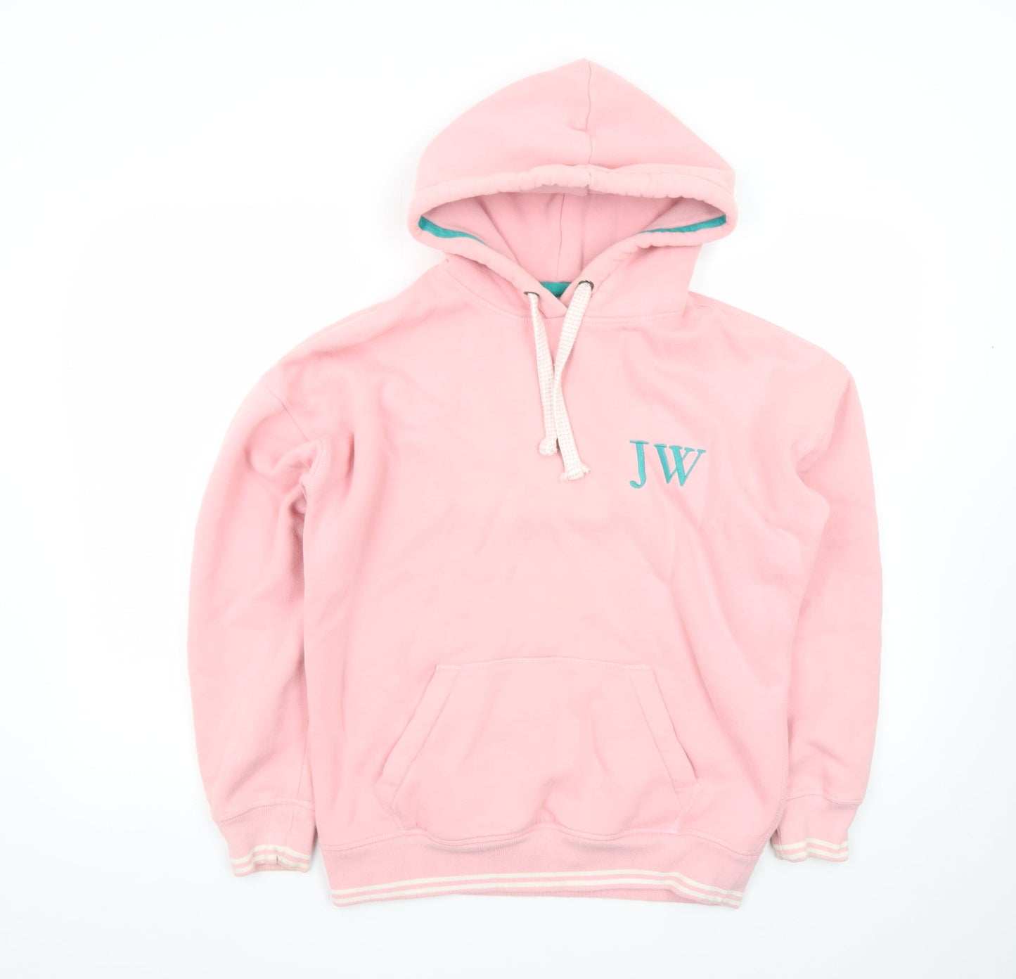 Jack Wills Womens Pink Hoodie Size 6 Pullover Cotton Blend Logo Design