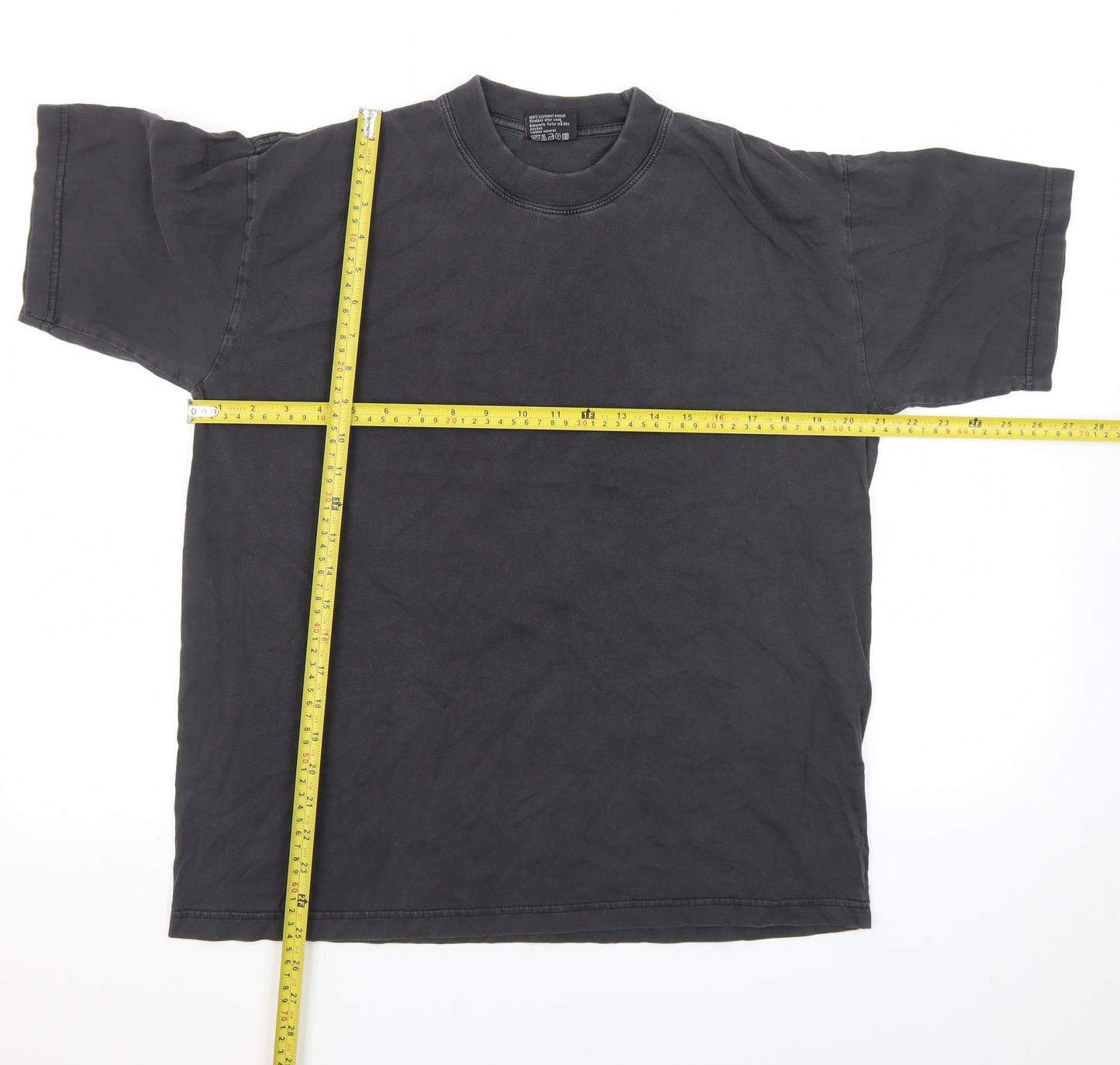 YOU Classic Men's Black Crew Neck Short Sleeve Cotton T-Shirt M