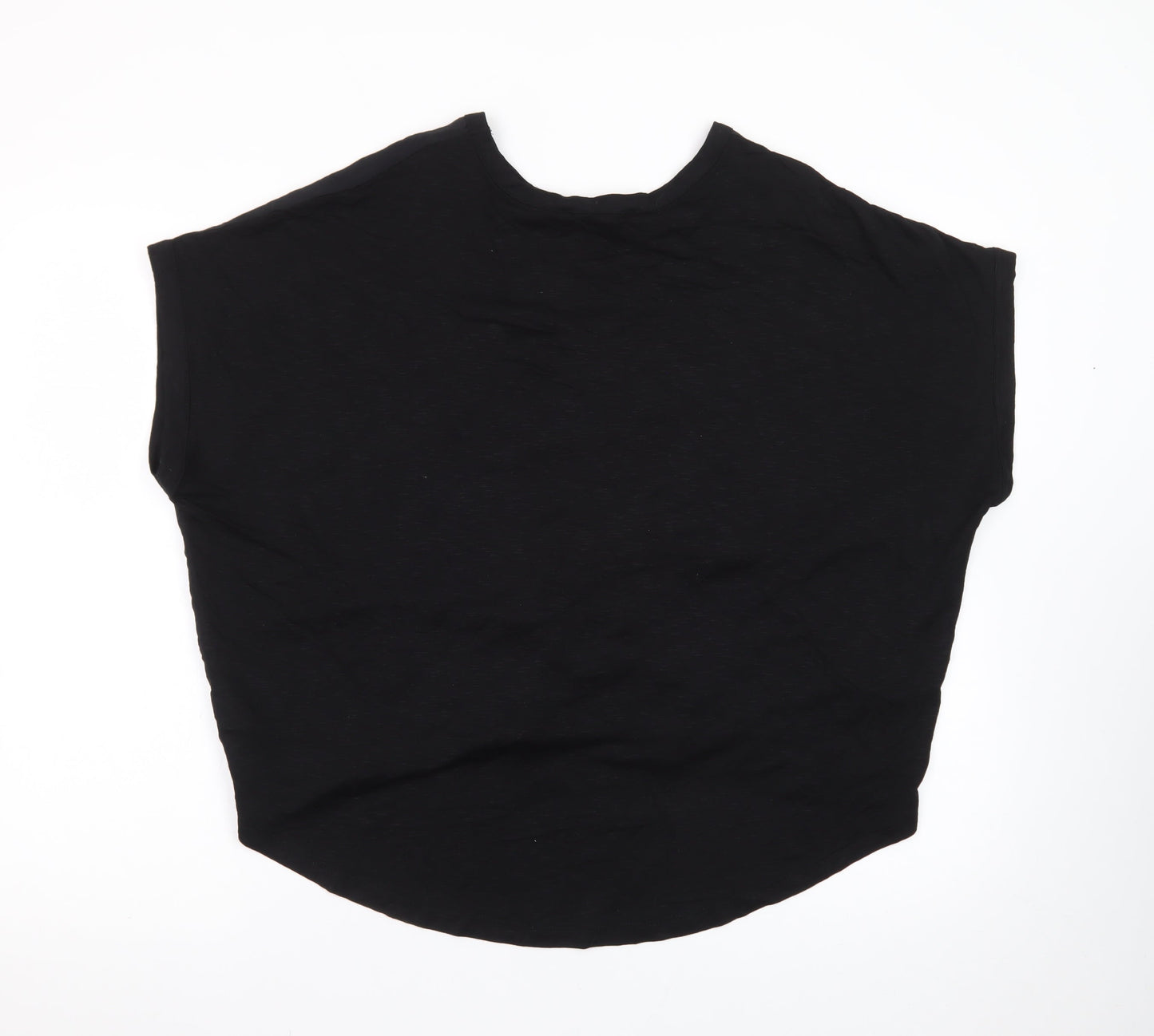 NEXT Women Black Size 12 Basic Short Sleeve Modal Blouse