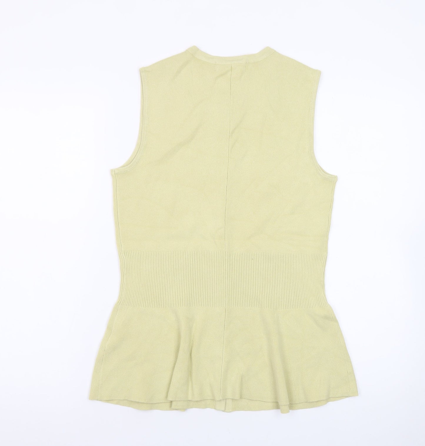 Marks and Spencer Women’s Yellow Sleeveless Knit Button Blouse Size S