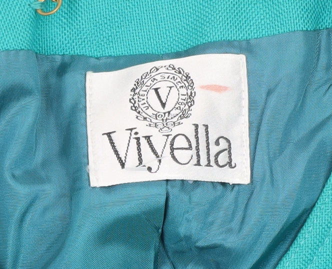 Viyella Women's Green Wool Blend Short Sleeve Blazer Size 10