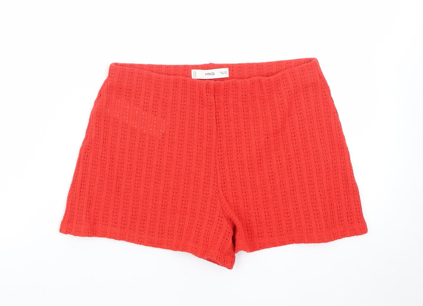 MNG Women's Red Crochet Hot Pants Shorts Size S