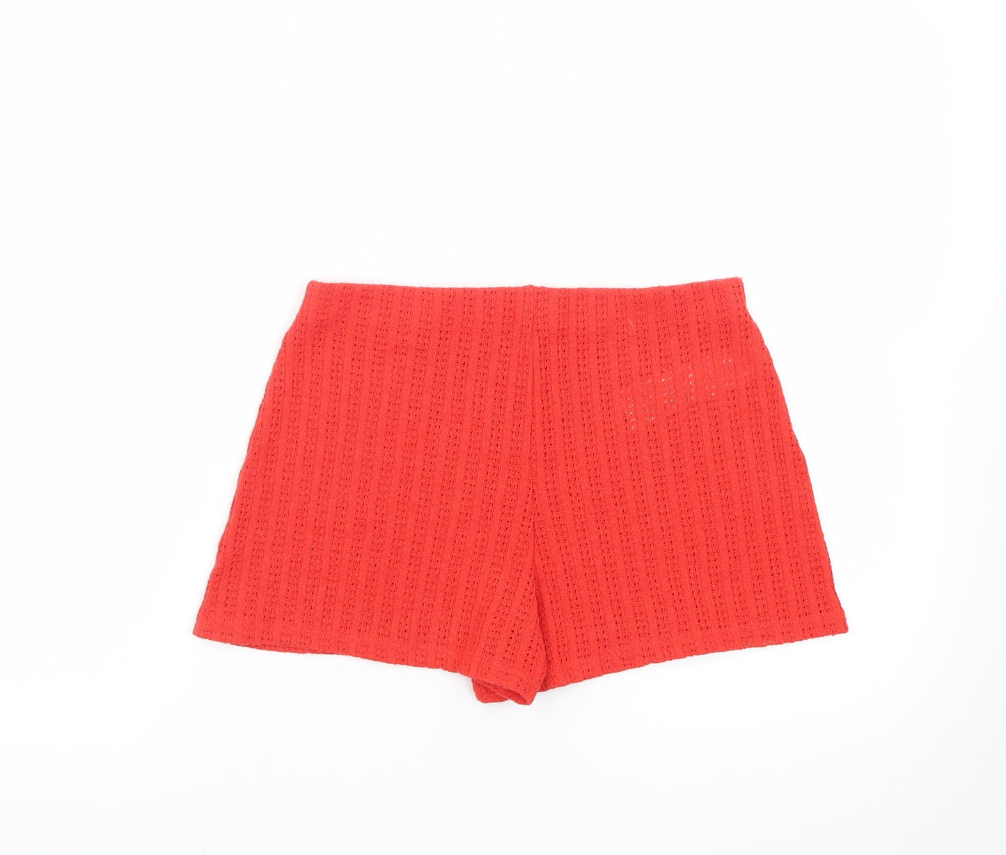 MNG Women's Red Crochet Hot Pants Shorts Size S