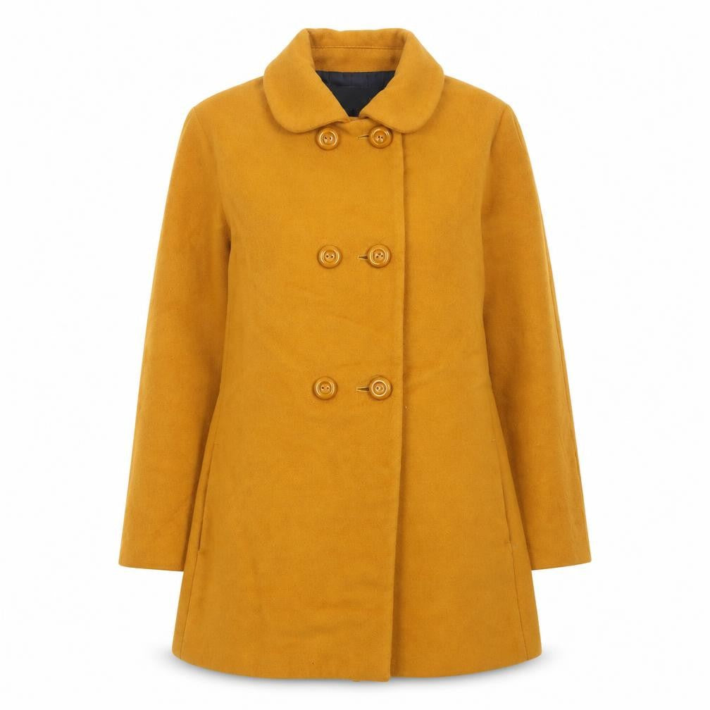 Zara Basic Women's Yellow Wool Pea Coat Size S
