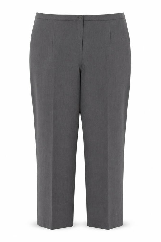 Bassini Women's Grey Straight Leg Stretch Trousers Size 18