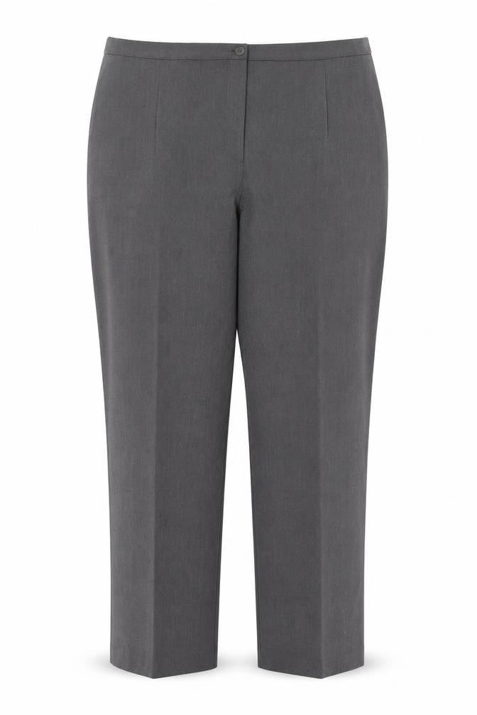 Bassini Women's Grey Straight Leg Stretch Trousers Size 18
