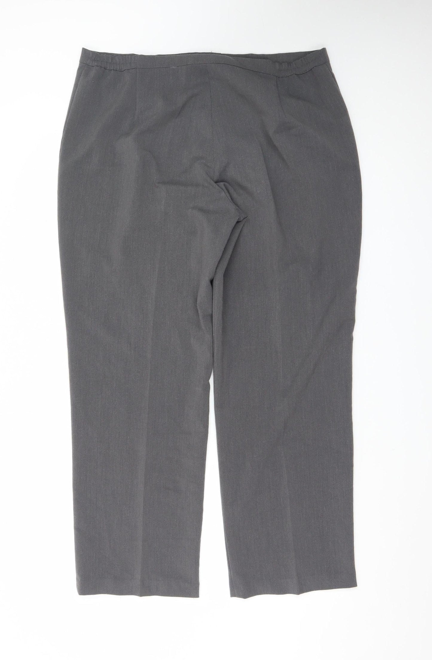 Bassini Women's Grey Straight Leg Stretch Trousers Size 18