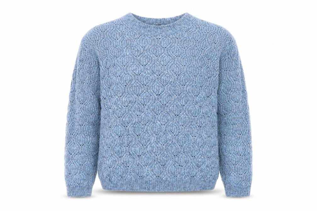 FatFace Women Blue Chunky Knit Crew Neck Jumper Size 8
