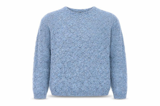 FatFace Women Blue Chunky Knit Crew Neck Jumper Size 8
