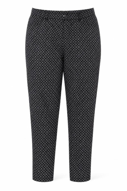 Max Women’s Black Geometric Stretch Skinny Trousers Size 12