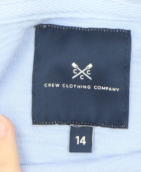 Crew Clothing Women’s Blue Cotton Long Sleeve Crew Neck Top Size 14