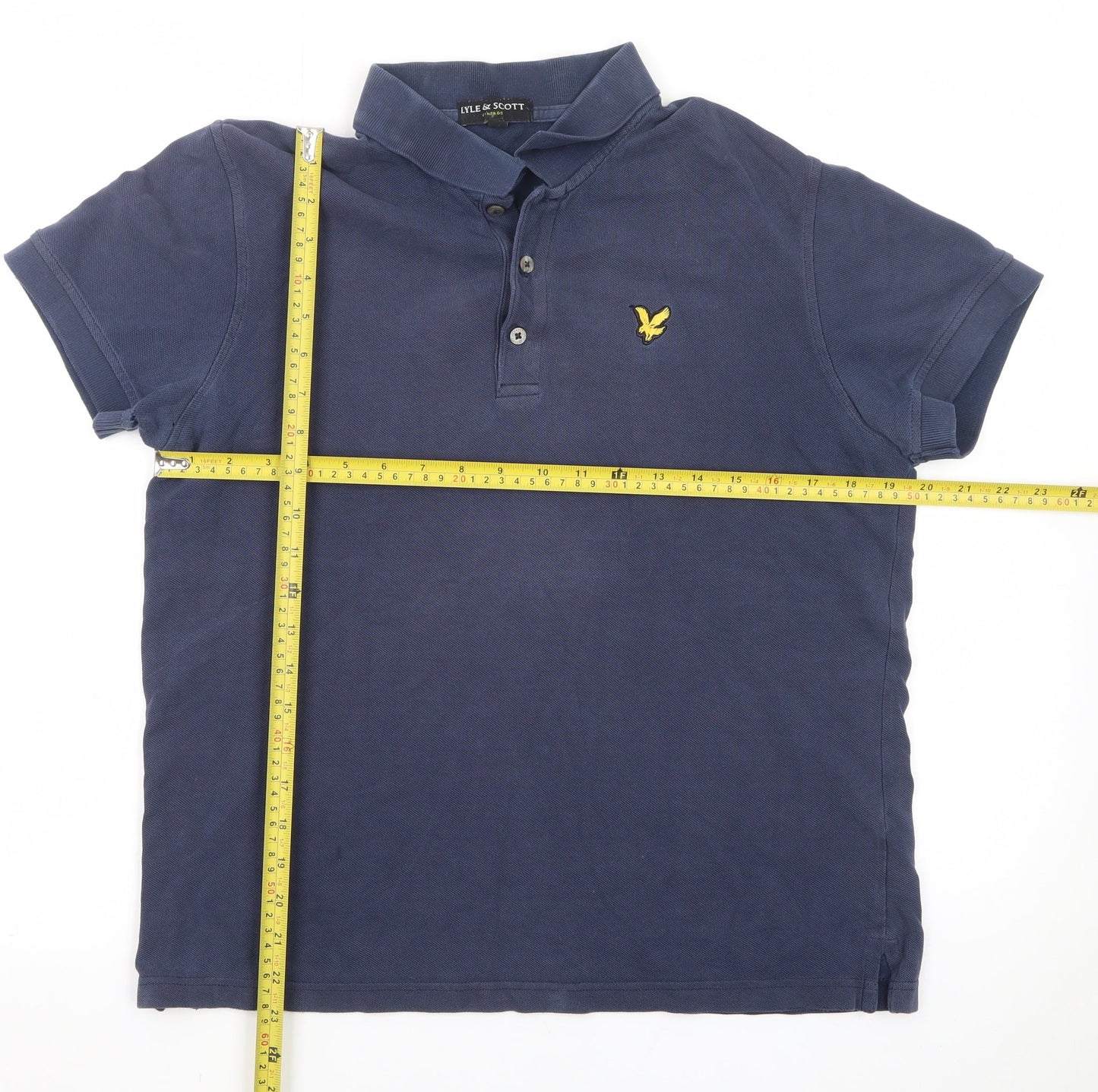 Lyle & Scott Men's Blue Cotton Polo Shirt Size L