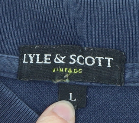 Lyle & Scott Men's Blue Cotton Polo Shirt Size L