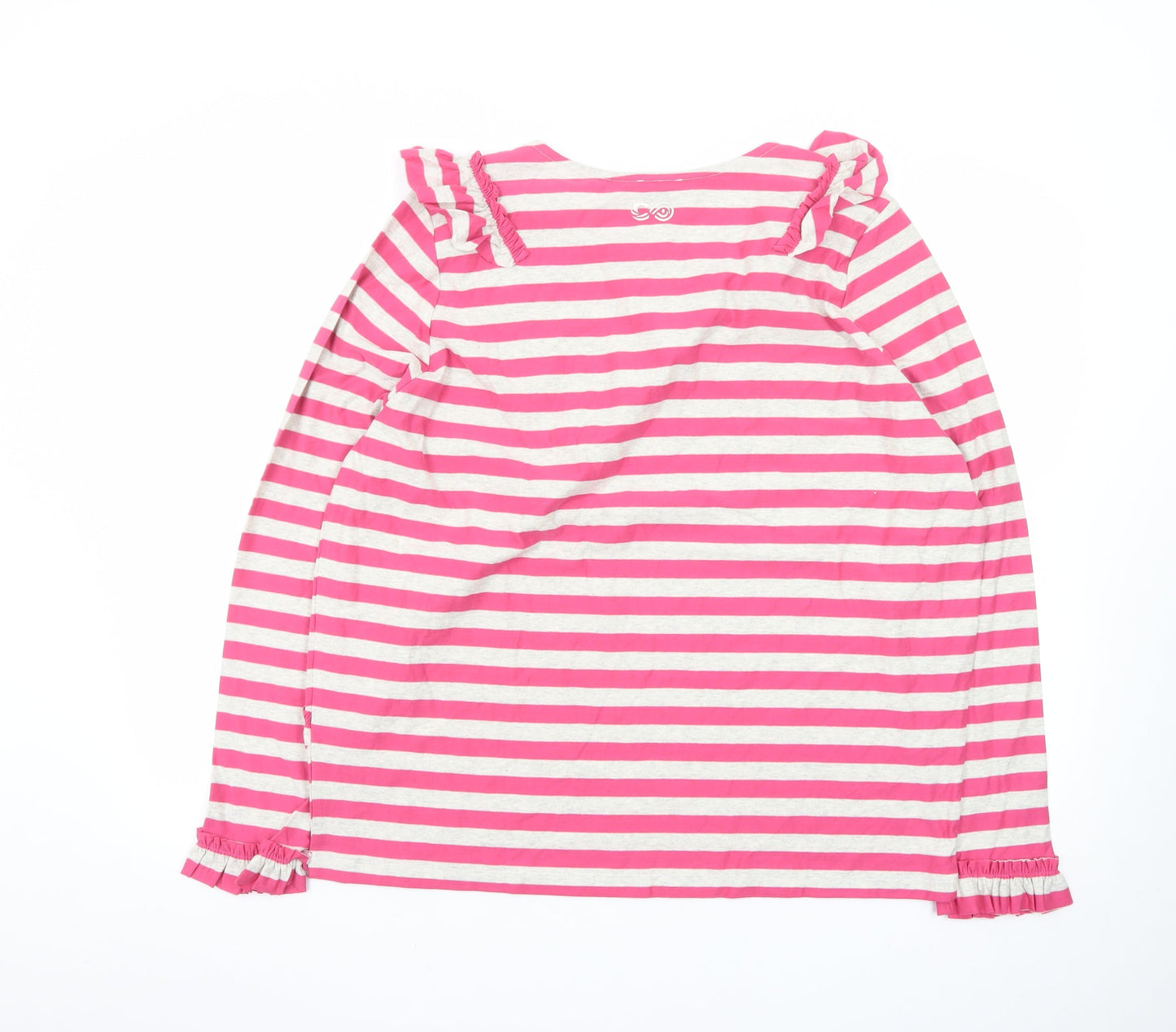 Cape Cove Womens Pink Striped Cotton Wrap Long Sleeve Top XL