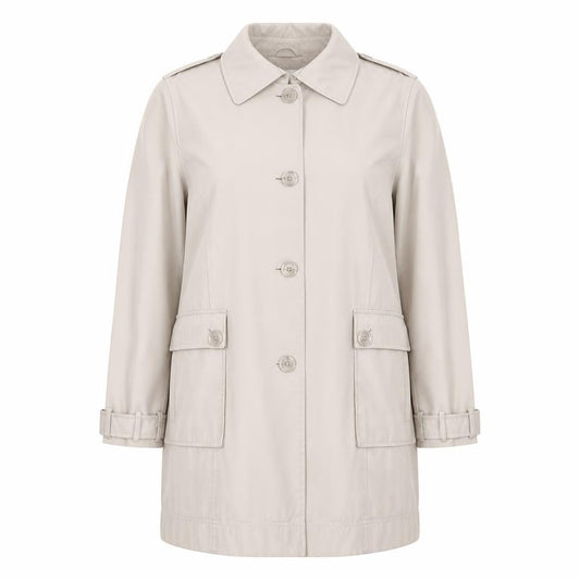 Lakeland Women's Beige Trench Coat Size 16 Collared Mid-Length