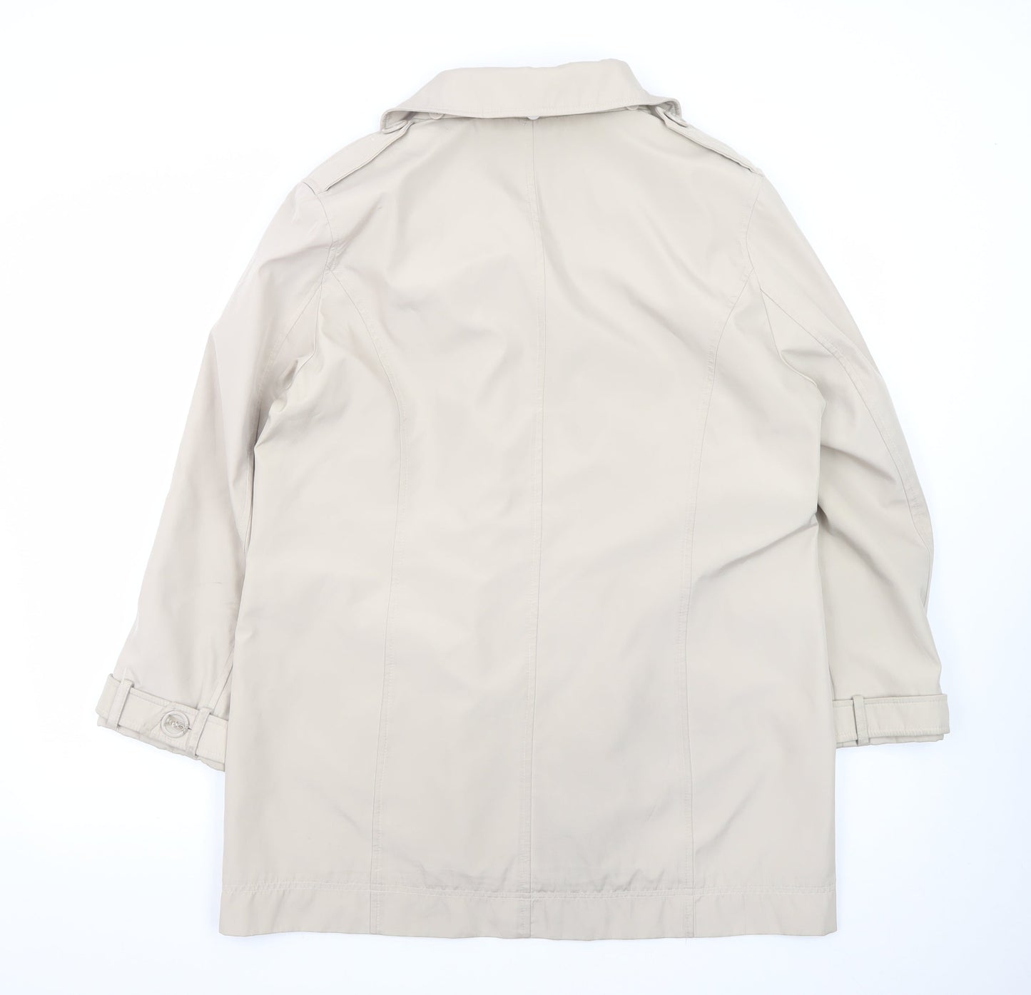 Lakeland Women's Beige Trench Coat Size 16 Collared Mid-Length