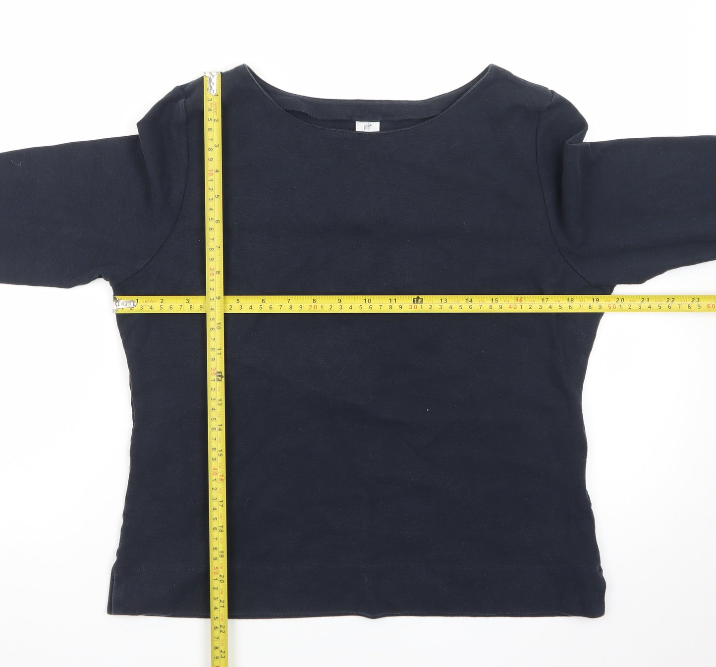 Peruvian Connection Womens Navy Blue L Pullover Boat Neck Cotton Jumper