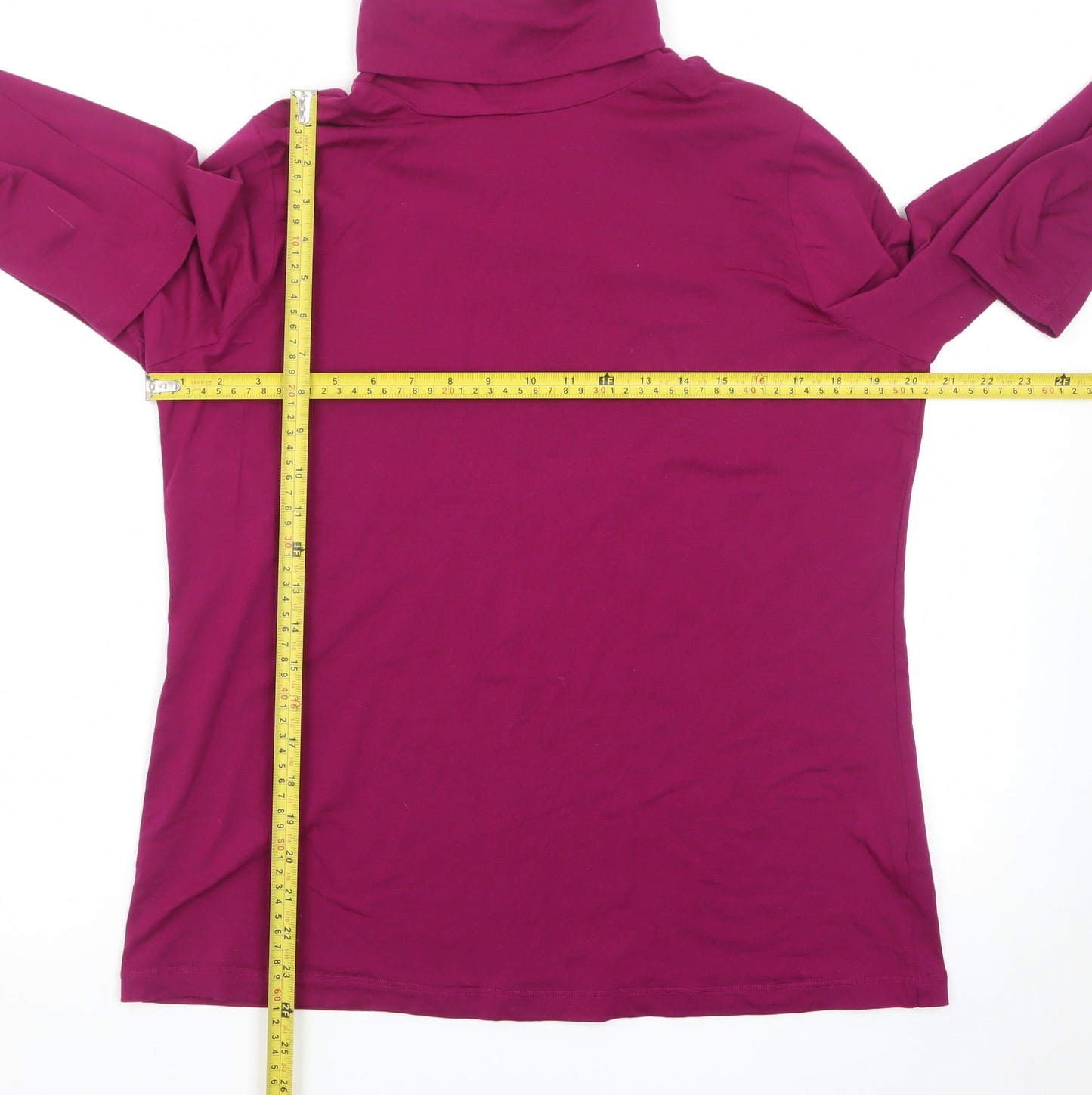 Lands' End Women's Purple Roll Neck Long Sleeve Jersey Top XL