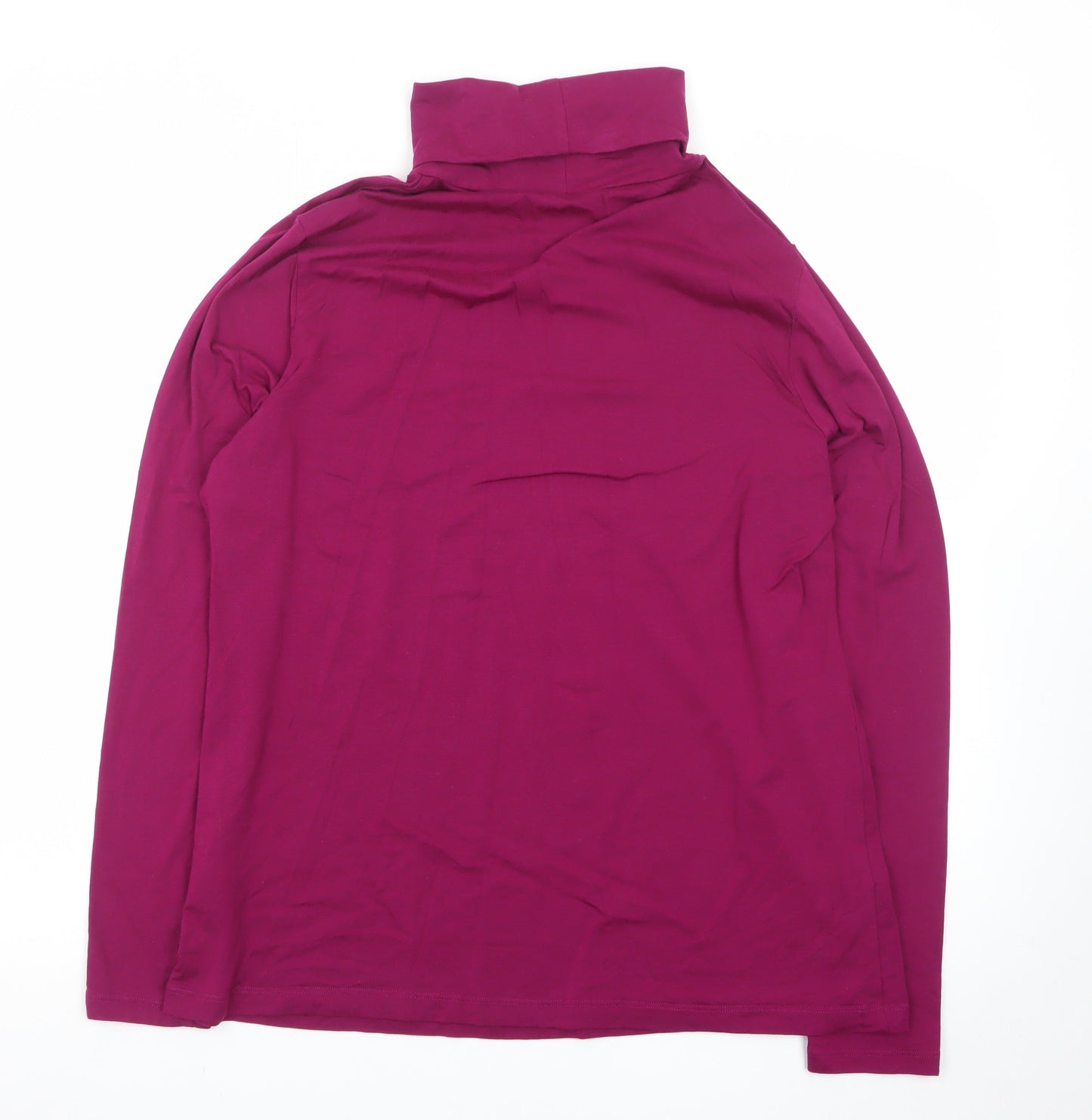 Lands' End Women's Purple Roll Neck Long Sleeve Jersey Top XL