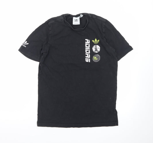 Adidas Men's Black Graphic Trefoil Logo T-Shirt Size S
