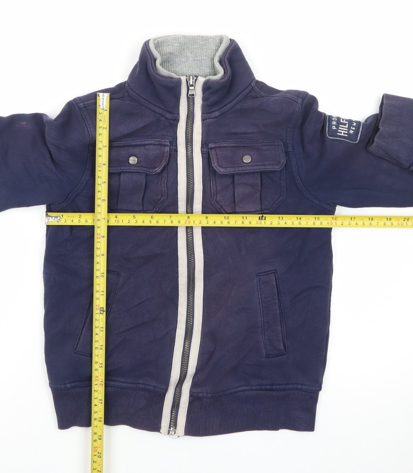 Tommy Hilfiger Boys Navy Blue Zip Up Hoodie Jacket Size 8-10 Years