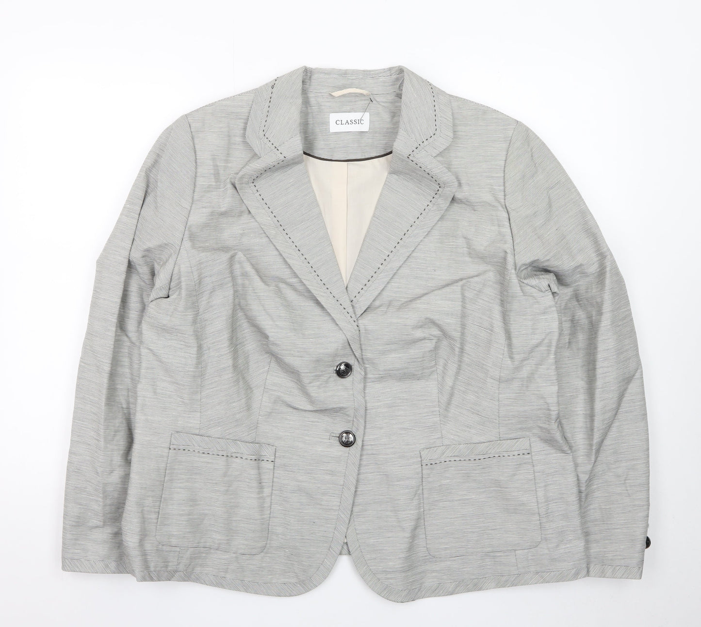 Marks and Spencer Women’s Grey Regular Fit Single Breasted Blazer UK 20
