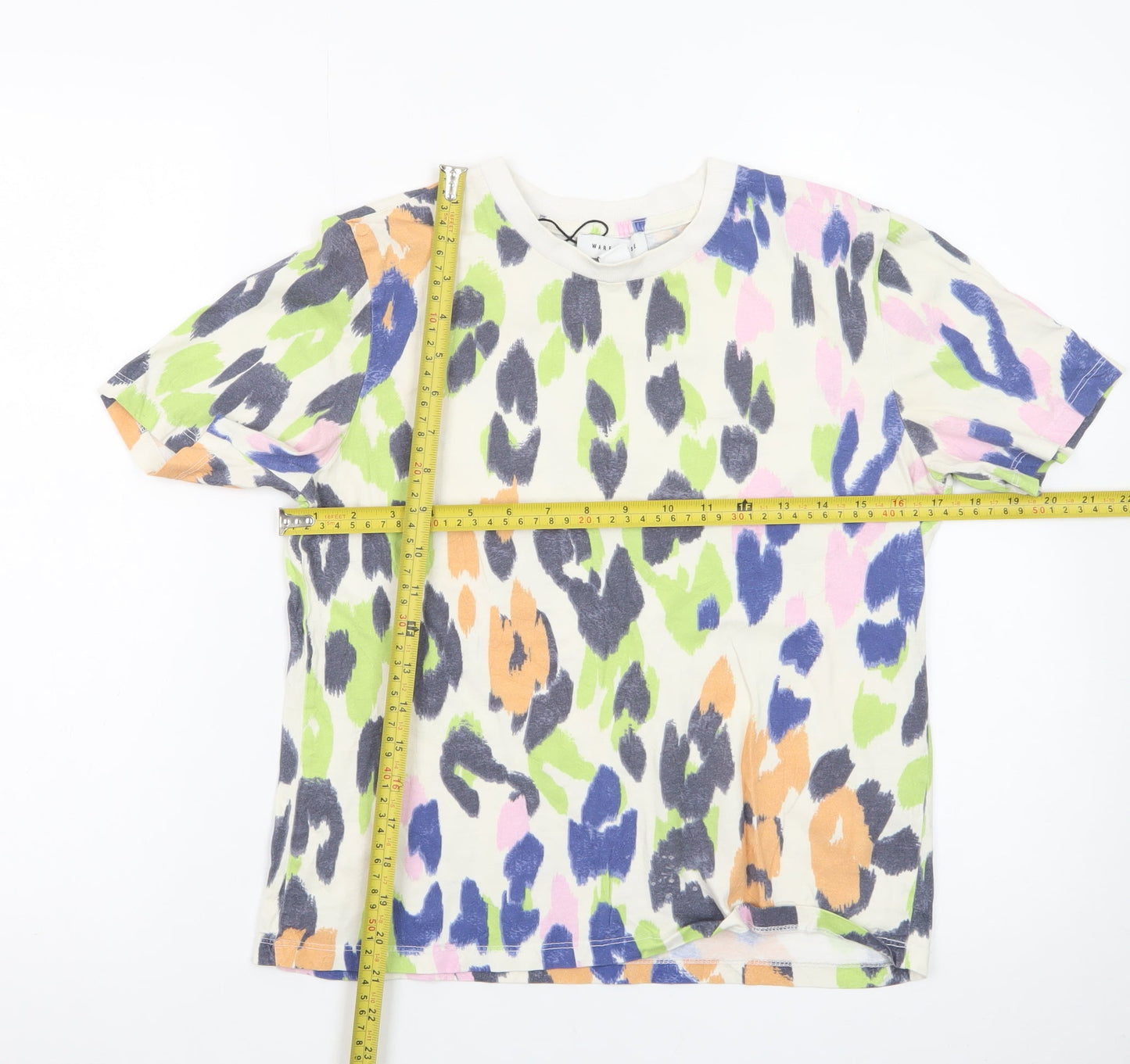 Warehouse Women’s Multicoloured Animal Print Cotton T-Shirt Size 8