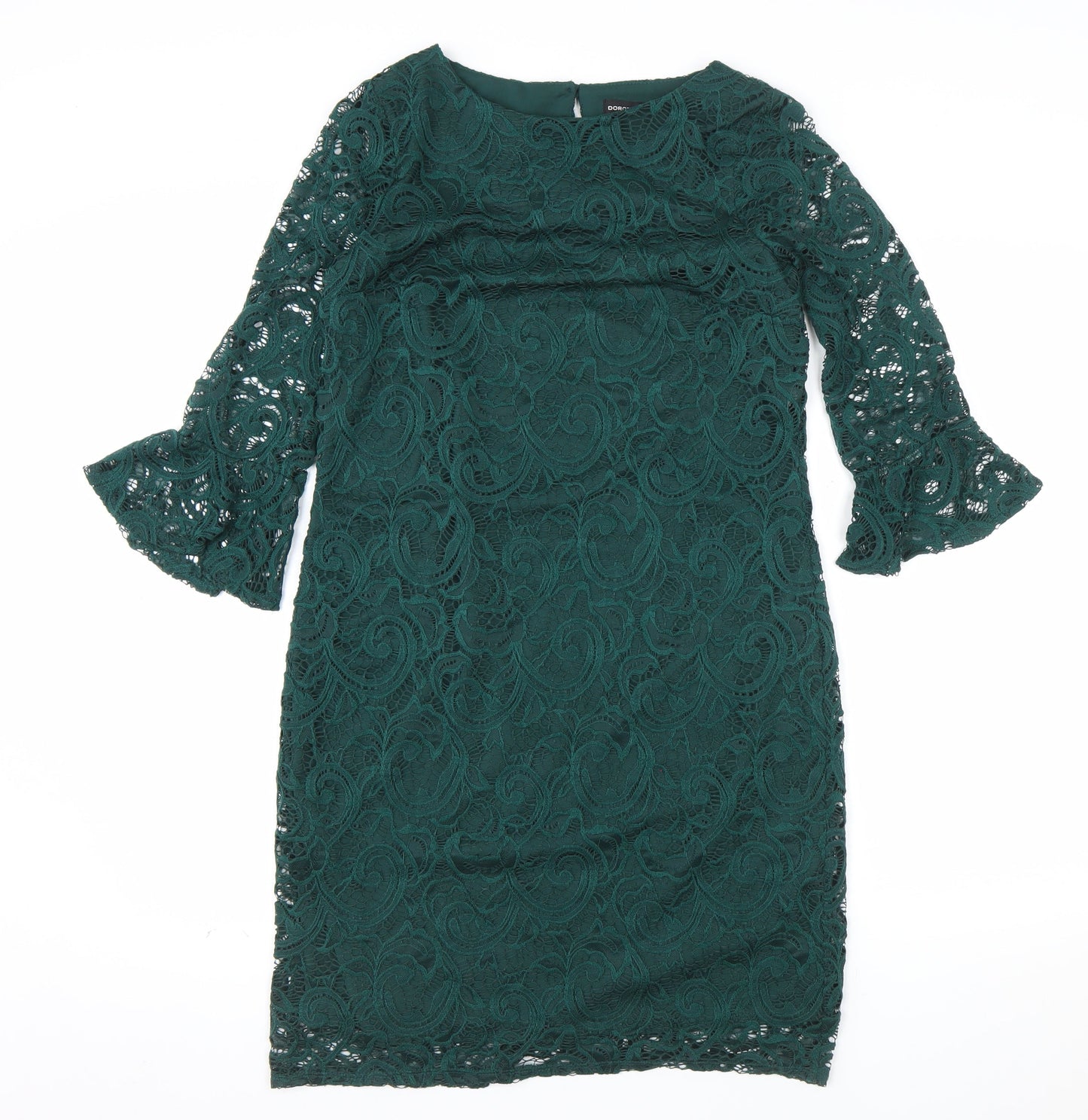 Dorothy Perkins Women’s Green Lace Sheath Dress Size 8