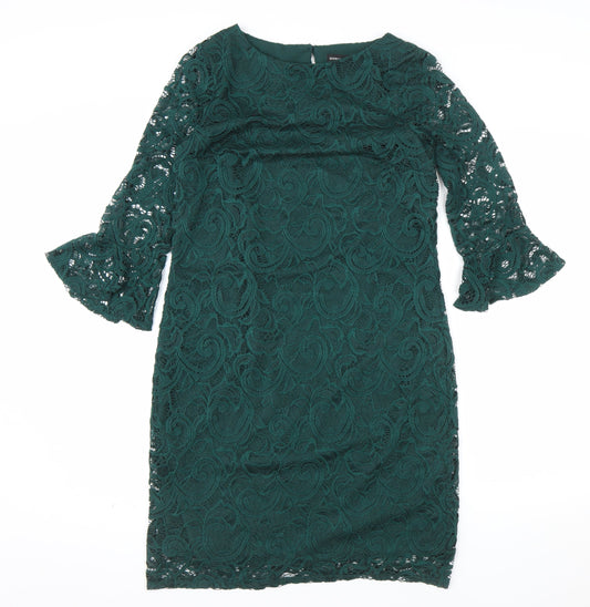 Dorothy Perkins Women’s Green Lace Sheath Dress Size 8