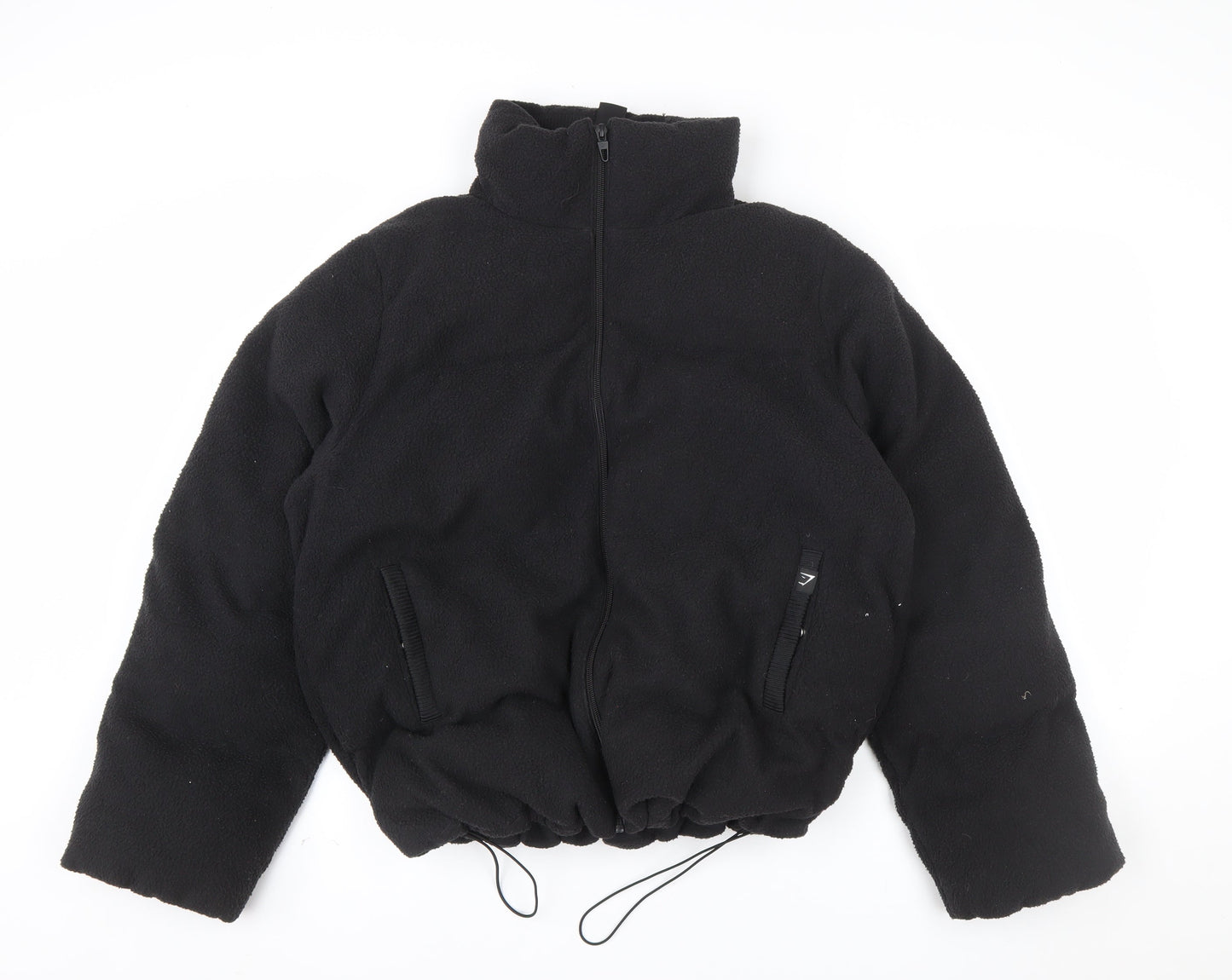 Gymshark Men Black Fleece Zip Jacket L Warm Winter Casual