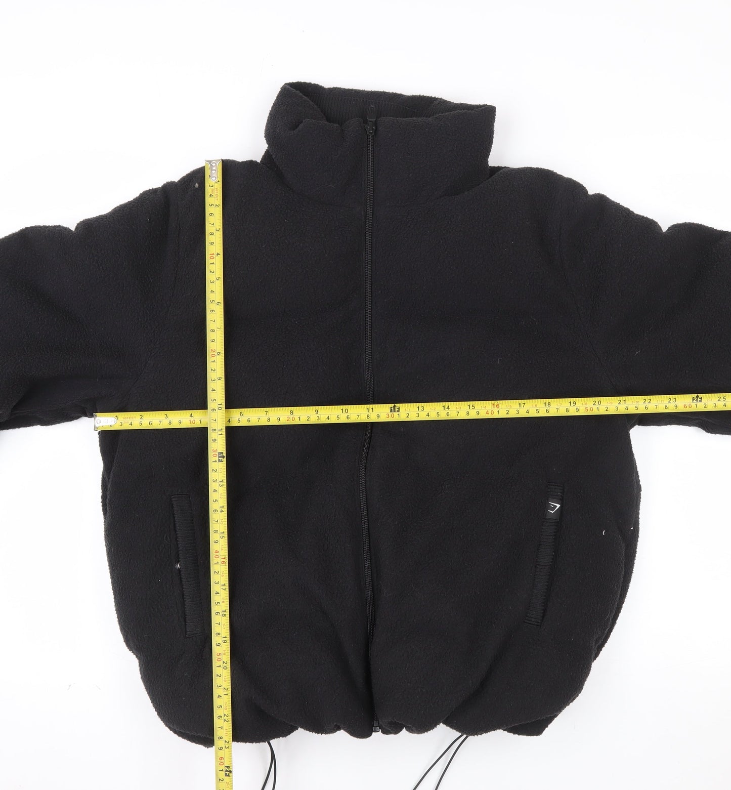 Gymshark Men Black Fleece Zip Jacket L Warm Winter Casual
