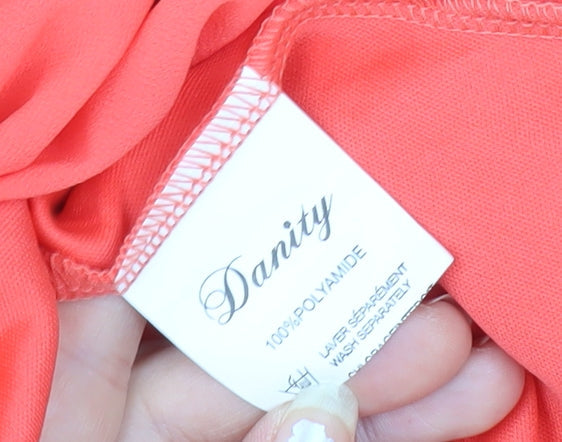 Dainty Women’s Orange Fit & Flare Lace Cocktail Dress Size S