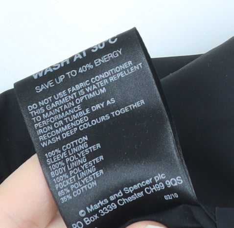 Marks and Spencer Men's Black L Water Repellent Cotton Jacket