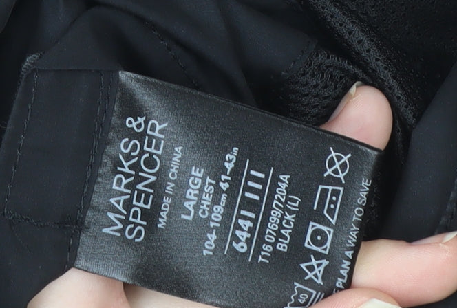 Marks and Spencer Men's Black L Water Repellent Cotton Jacket
