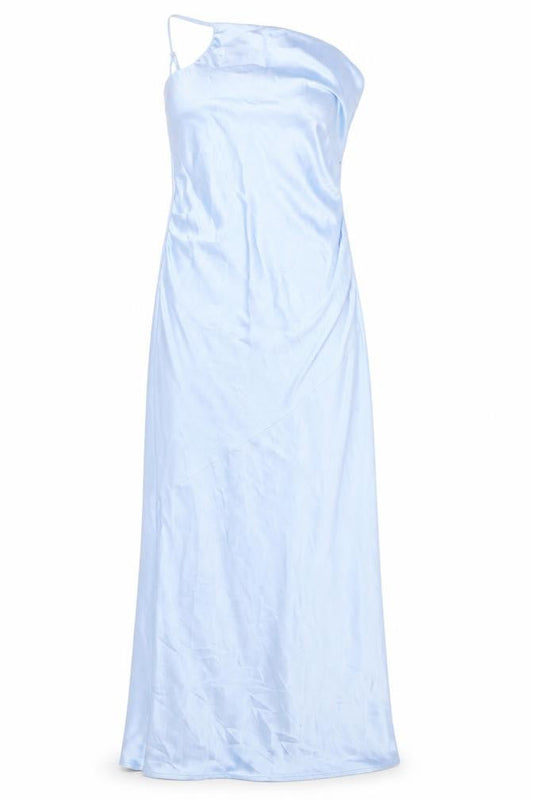Boohoo Women’s Blue Satin Cowl Neck Long Slip Dress Size 10